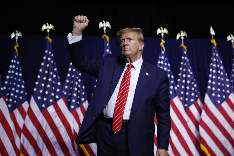 Trump durante comício na Geórgia na semana passada (Chip Somodevilla/Getty Images)