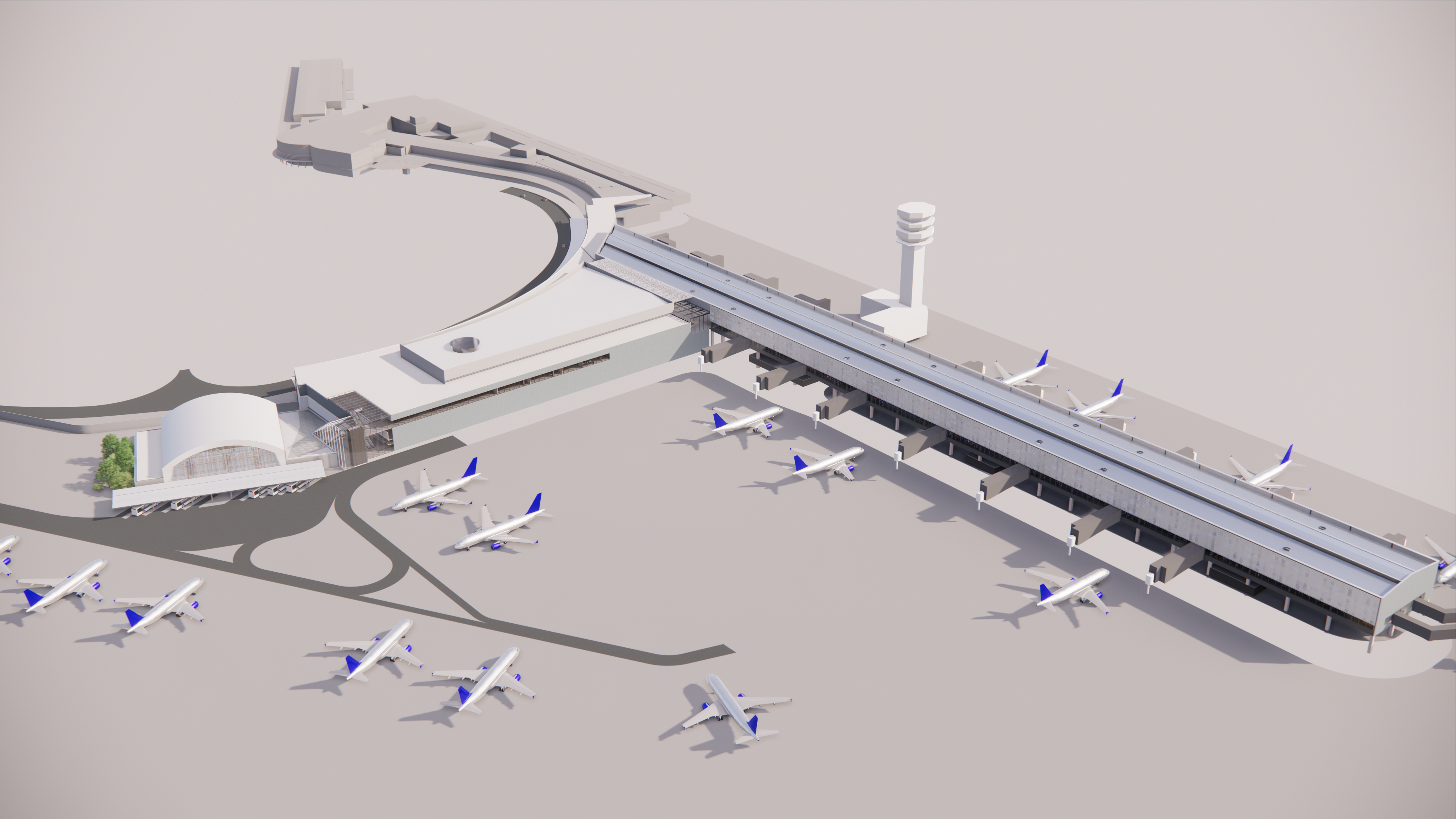 Aeroporto de Congonhas: projeção de como deve ficar o terminal após as obras, previstas para conclusão em 2028