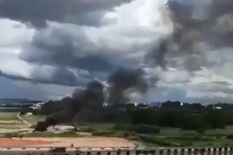 Incêndio em MG: Avião caiu em Aeroporto de Pampulha (Redes Sociais/Reprodução)