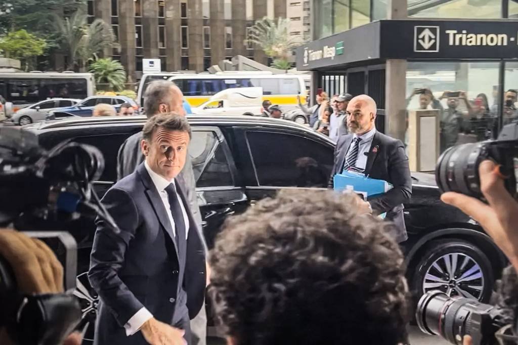 Macron chega à av. Paulista para debater acordo do Mercosul com Alckmin e empresários
