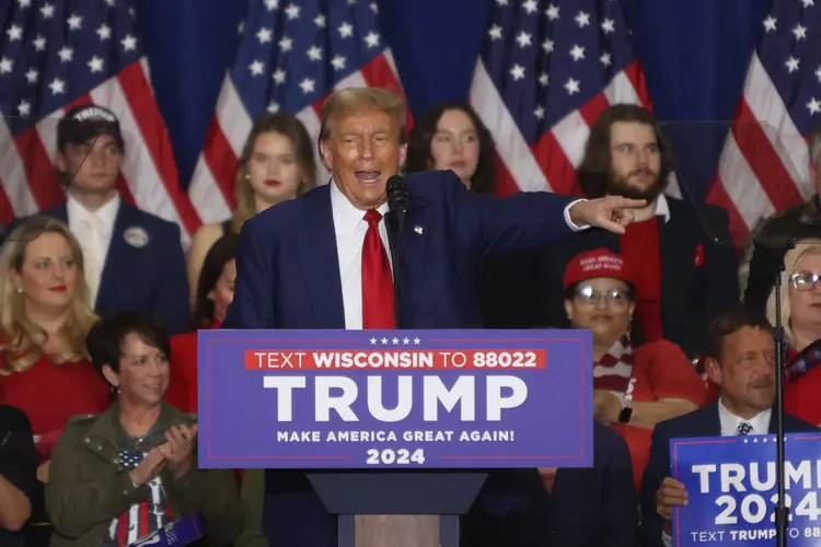 O ex-presidente Donald Trump durante um ato de campanha (Alex Wroblewski/AFP)
