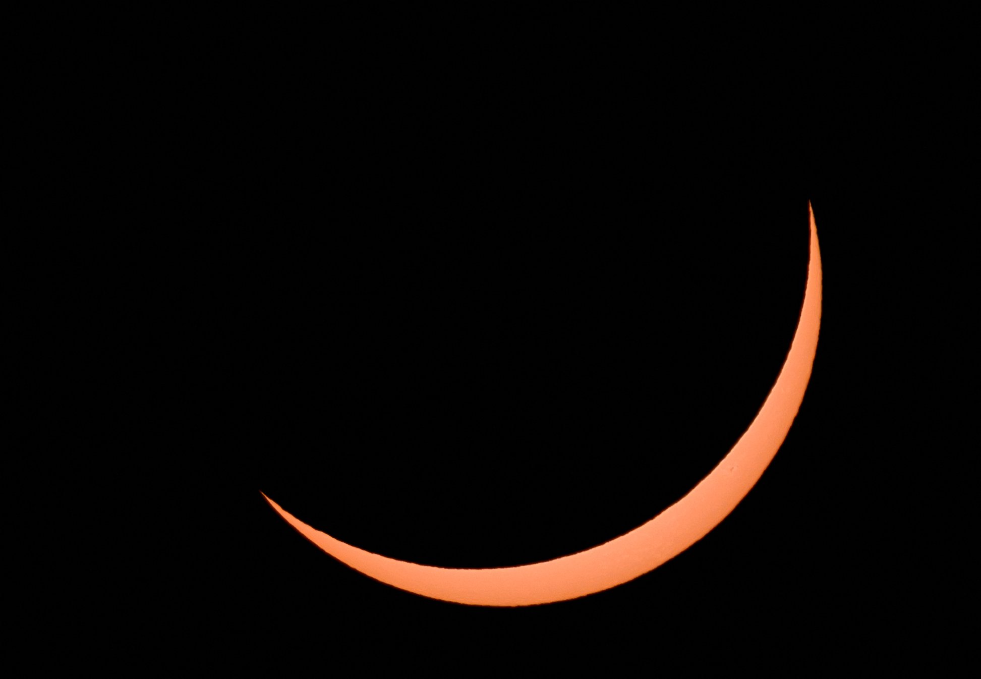 Eclipse solar visto em Bloomington, Indiana, em 8 de abril de 2024
