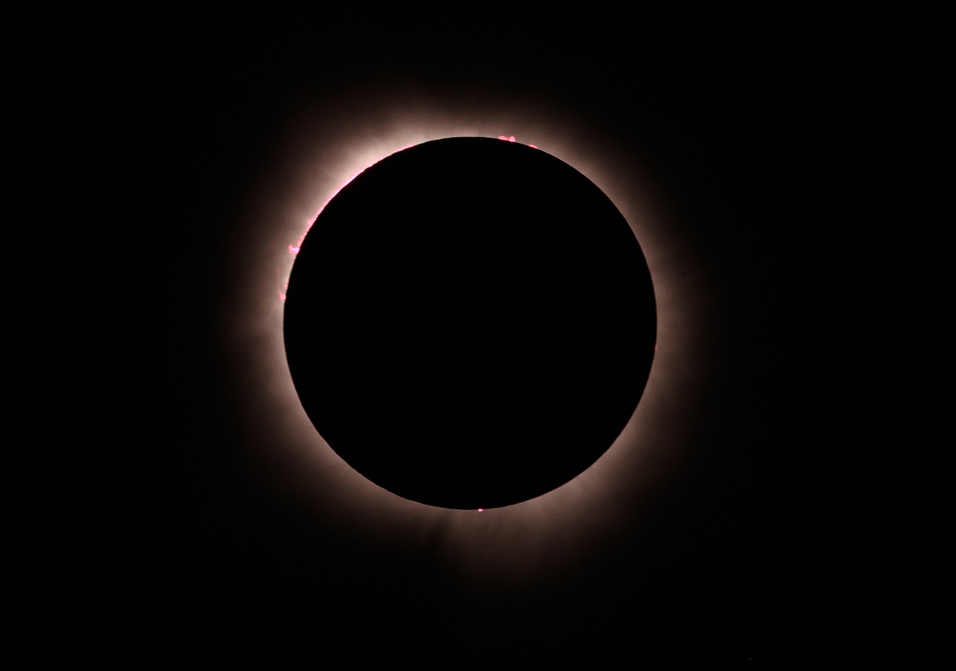 Eclipse solar visto em Bloomington, Indiana, em 8 de abril de 2024