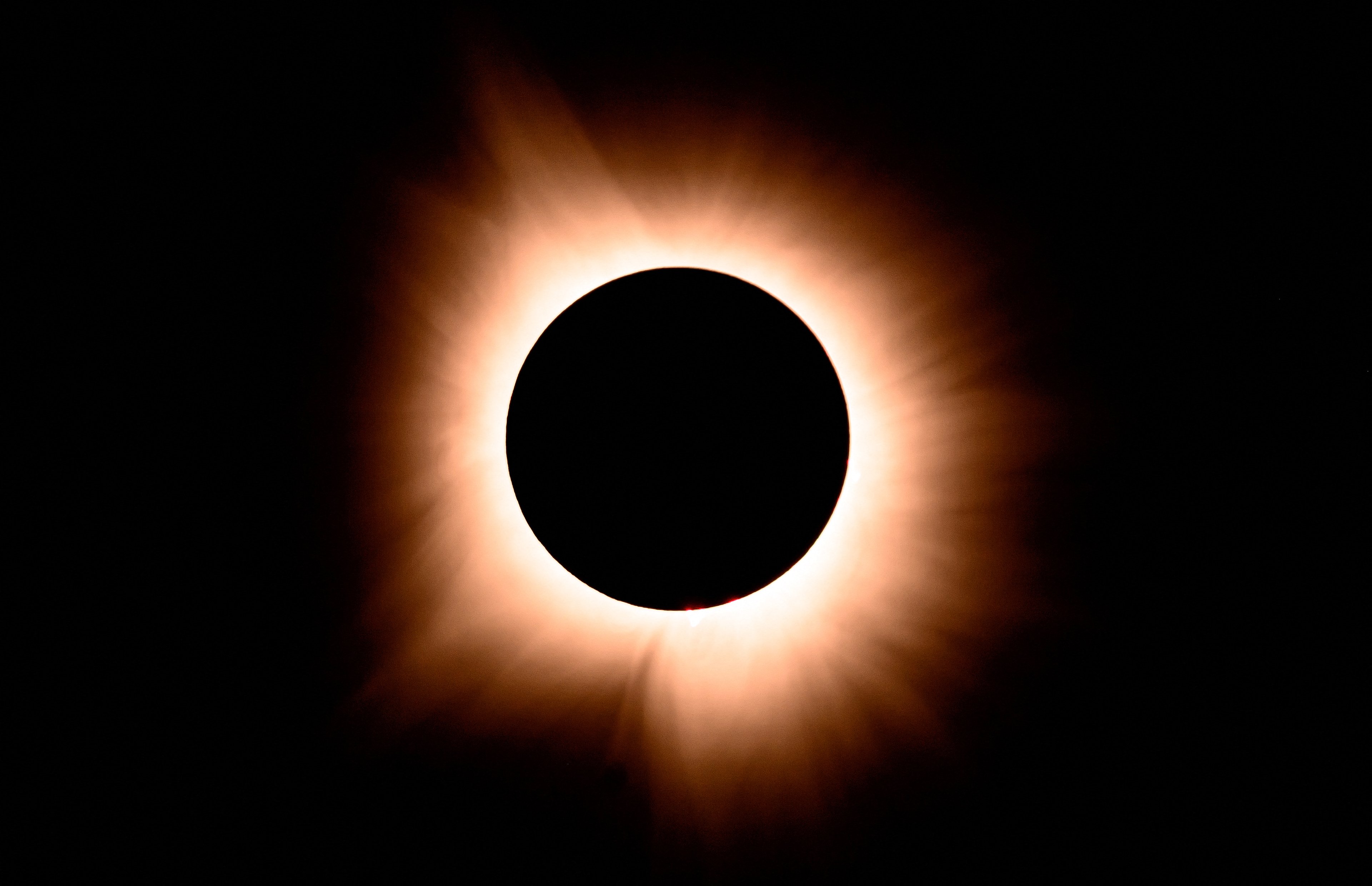 Eclipse solar visto em Bloomington, Indiana, em 8 de abril de 2024