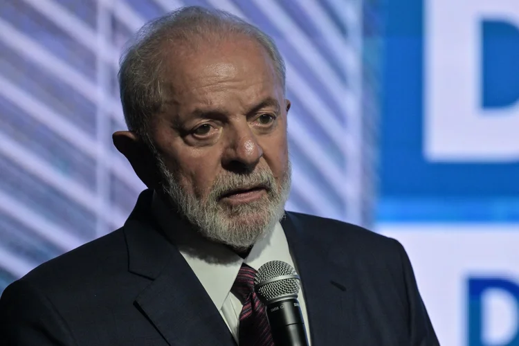 Brazil's President Luiz Inacio Lula da Silva delivers a speech during the inauguration of the new headquarters of the National Association of Auto Manufacturers (ANFAVEA) in Sao Paulo, Brazil, on April 12, 2024. (Photo by Nelson ALMEIDA / AFP) ( Nelson ALMEIDA /AFP)