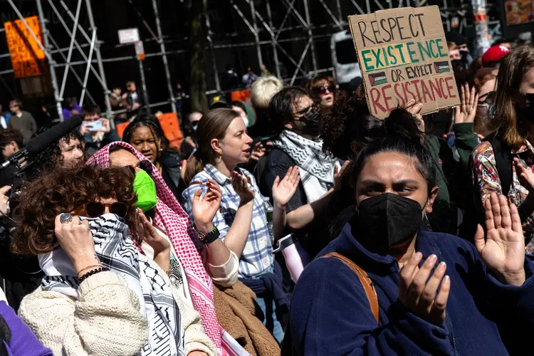 EUA: estudantes fazem protestos em pró da Palestina (Michael M. Santiago/Getty Images/AFP)