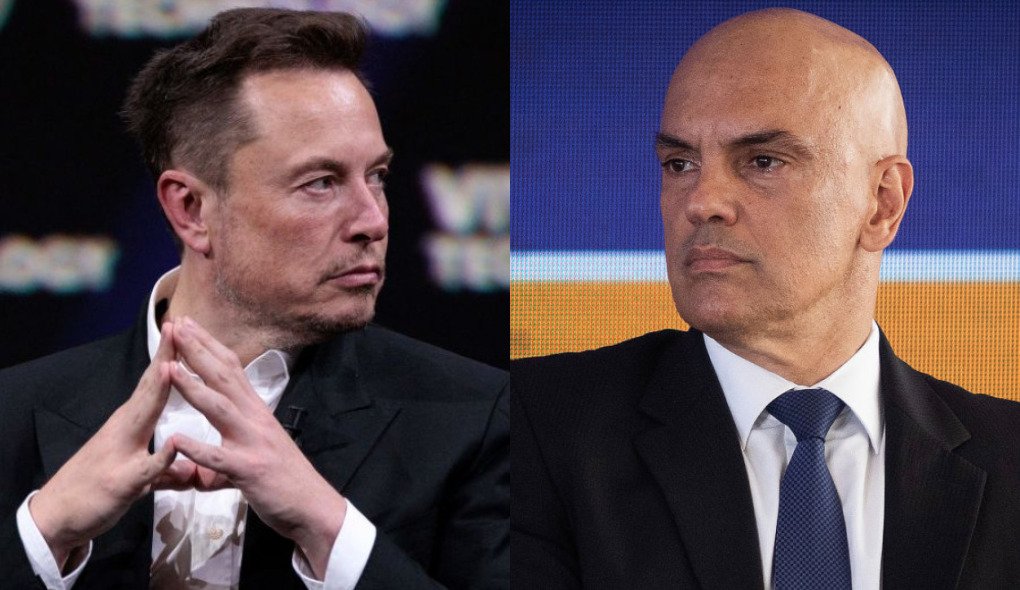 Elon Musk e Alexandre de Moraes (Getty Images)