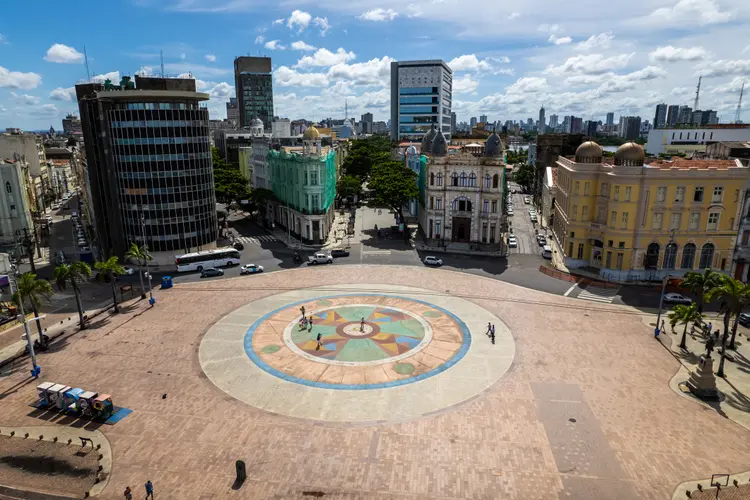 Aerial view of the "Marco Zero" park of Recife. (Brastock Images/Getty Images)
