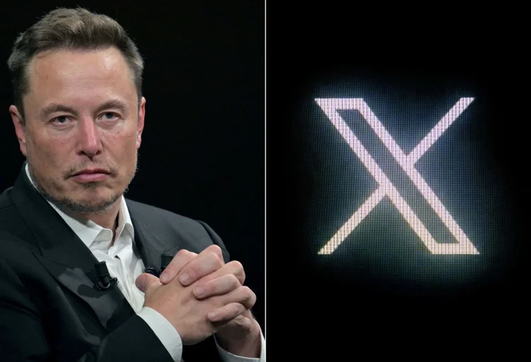 Musk publicou no X um cartum em que o caminho se divide entre liberdade de expressão e censura (ALAIN JOCARD/Getty Images)