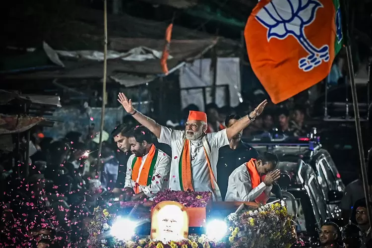 Narendra Modi: premiê da Índia está no cargo há dez anos e caminha para o terceiro mandato (Noah Seelam/AFP/Getty Images)