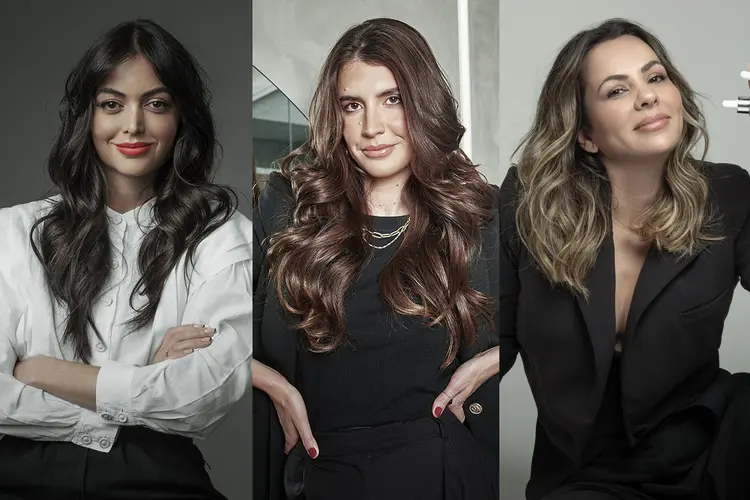 Luanna Toniolo, CEO da TROC, Manuela Bordasch, CEO do Steal the Look e Push, e Patrícia Lima, publicitária e CEO da Simple Organic (Troc, STL e Simple Organic/Divulgação)