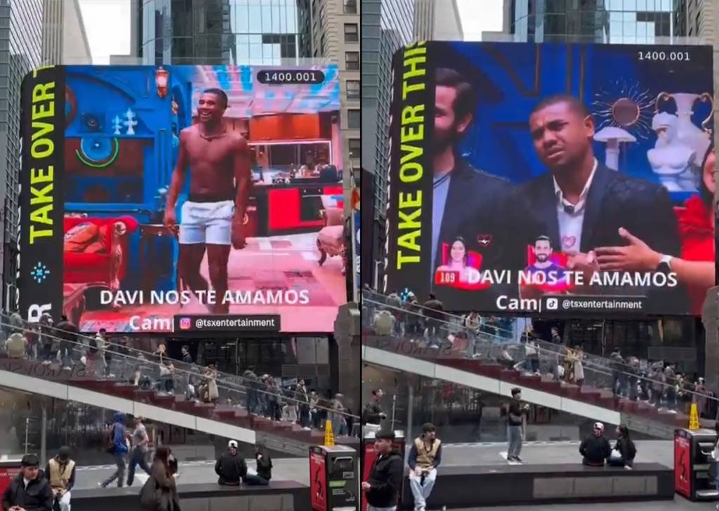 Davi ganha homenagem em telão da Times Square; veja