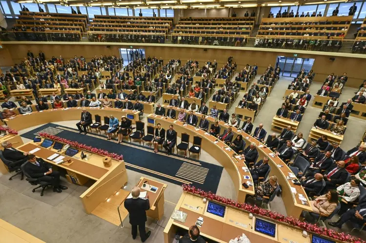 Sessão do Parlamento Sueco, em 27 de setembro de 2022, em Estocolmo (AFP Photo)