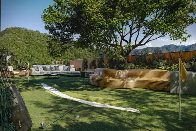 Imagem referente à notícia: Conheça apartamento avaliado em R$ 19,8 milhões com campo de golfe e piscina suspensa na varanda