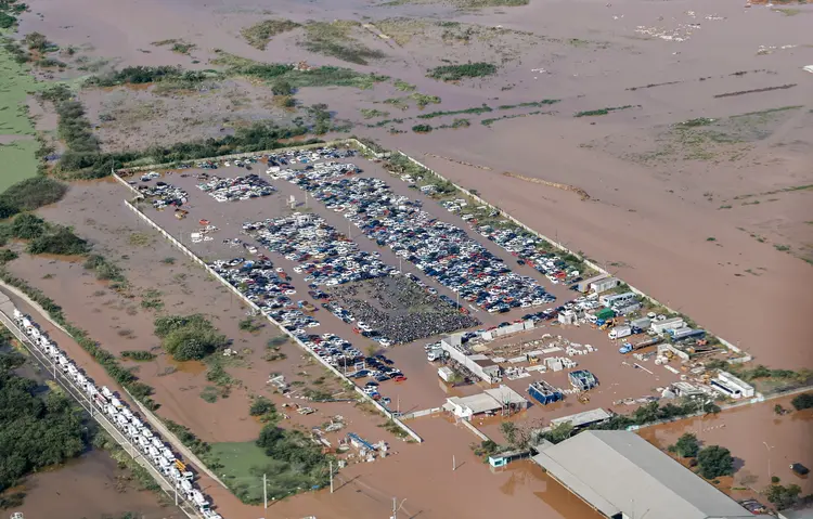 Chuvas no RS: mais de 400 municípios foram afetafos pelas fortes chuvas (Ricardo Stuckert/Brazilian Presidency/AFP)
