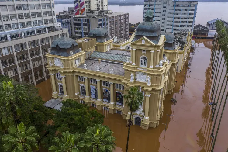 Enchentes no RS: nível do Guaíba está acima da cota de inundação desde 2 de maio (Secretaria de Cultura do Rio Grande do Sul/Divulgação)