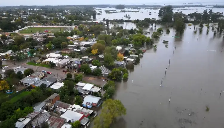 Enchentes no Uruguai: cidade de Treinta y Tres é a mais afetada (Treinta y Tres Mayor's Office/AFP)