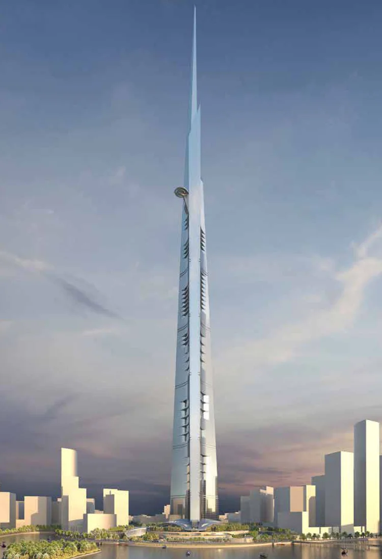 Torre de Jeddah terá mil metros de altura, três vezes maior que a Torre Eiffel (Adrian Smith + Gordon Gill Architecture/Divulgação)