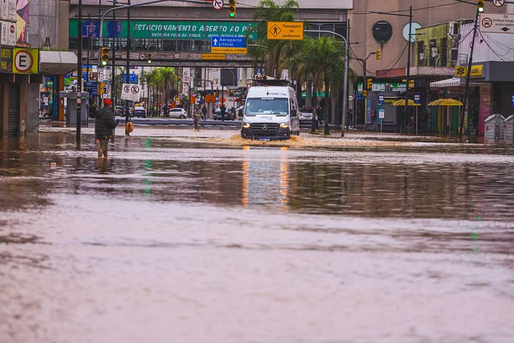 Porto Alegre: capital do Rio Grande do Sul registra pontos de alagamento (Giulian Serafim / PMPA/Divulgação)