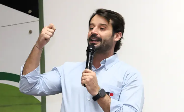 Guilherme Pial, secretário de Agricultura de São Paulo, durante discurso na Agrishow (Divulgação)