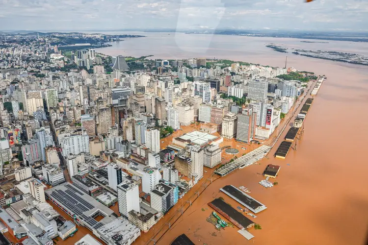 Porto Alegre e os efeitos das enchentes no Rio Grande do Sul (05/05/24) (Ricardo Stuckert/Presidência da República/Divulgação)