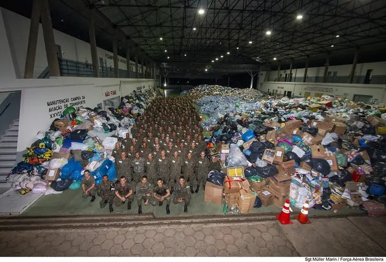FAB coordena o recebimento de doações e envio para a população do Rio Grande do Sul  (Força Aérea Brasileira/Divulgação)