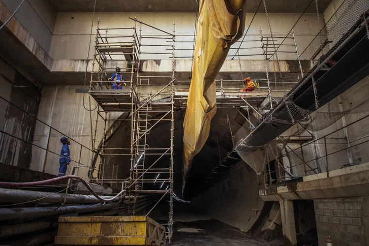 Linha 6-Laranja, em São Paulo: obras foram retomadas anos depois de o consórcio vencedor desistir do projeto (Germano Lüders/Exame)