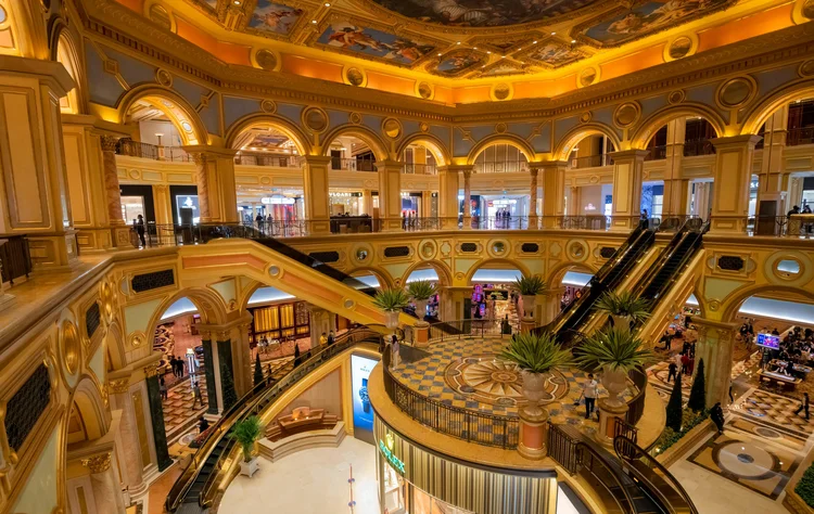 Lobby do hotel Venetian, em Macau: sede da Beyond Expo, a maior feira de tecnologia da Ásia (Bob Henry/UCG/Universal Images Group /Getty Images)