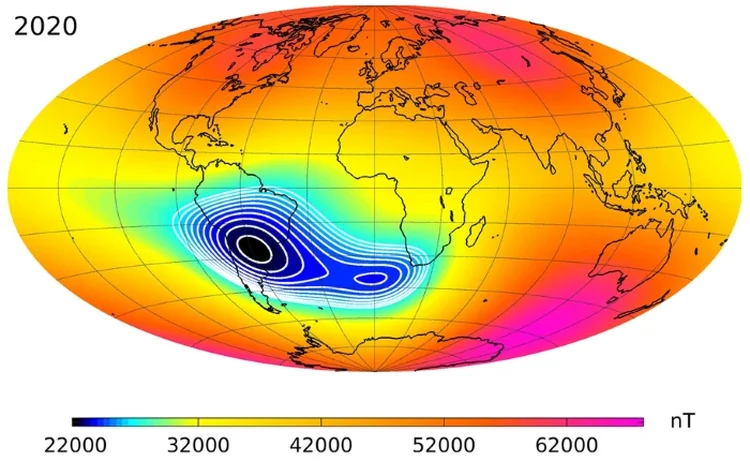 Anomalia teve um crescimento de 7% entre 2014 a 2020. (Revista científica Earth, Planets and Space/Exame)