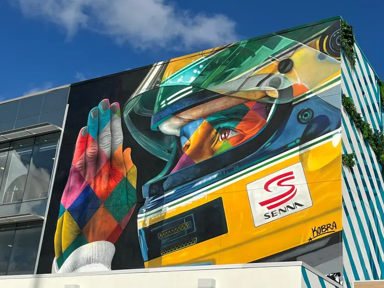 Mural em homenagem a Ayrton Senna em Miami: 30 anos da morte do ídolo (Rodrigo França/Exame)