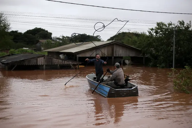 Chuva no RS: forte temporal causou alagamentos em Porto Alegre e em outras regiões da cidade  (Anselmo Cunha/AFP)