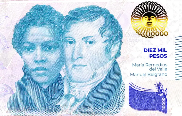 Detalhe da nova nota de 10.000 pesos da Argentina (Divulgação)