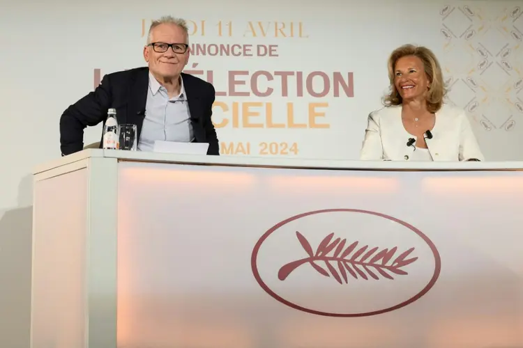 O delegado geral do Festival de Cannes, Thierry Frémaux, e sua presidente, Iris Knobloch. (AFP/AFP Photo)