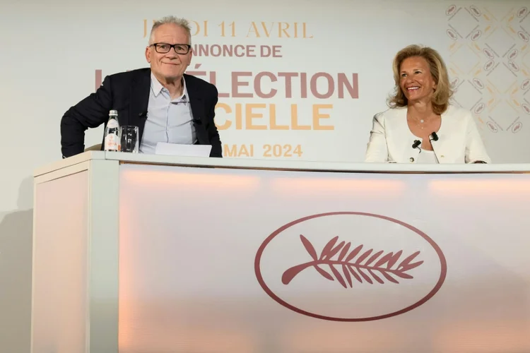 O delegado geral do Festival de Cannes, Thierry Frémaux, e sua presidente, Iris Knobloch. (AFP/AFP Photo)