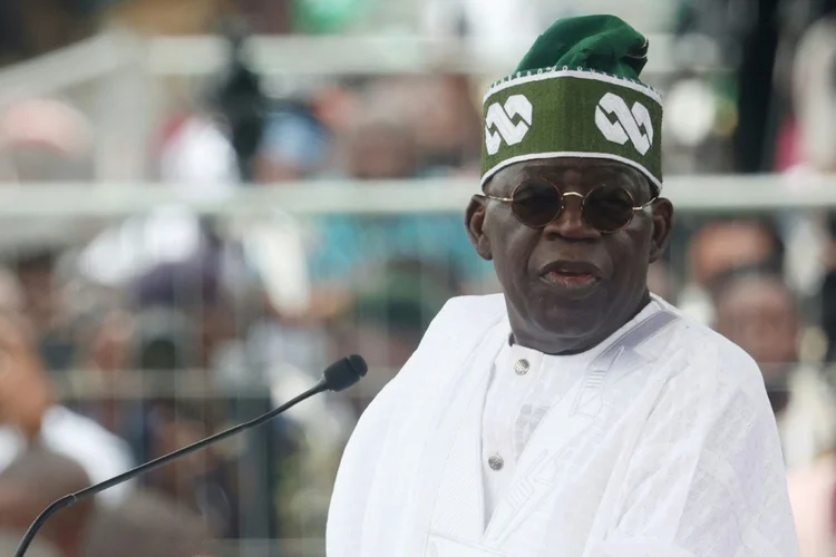 Presidente nigeriano Bola Tinubu durante sua posse em 29 de maio de 2023 em Abuja (AFP)