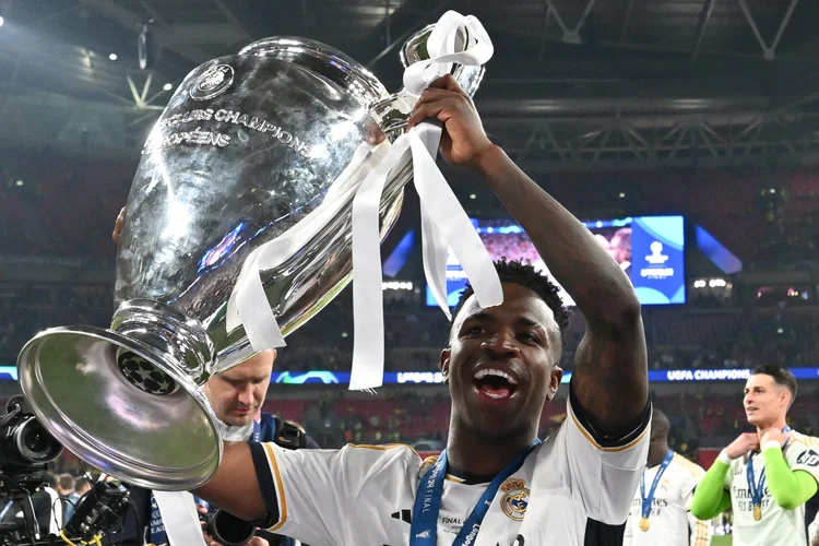 Em grande temporada no Real Madrid, Vinícius Jr. é o jogador mais valioso da Seleção. (Glyn Kirk/AFP)