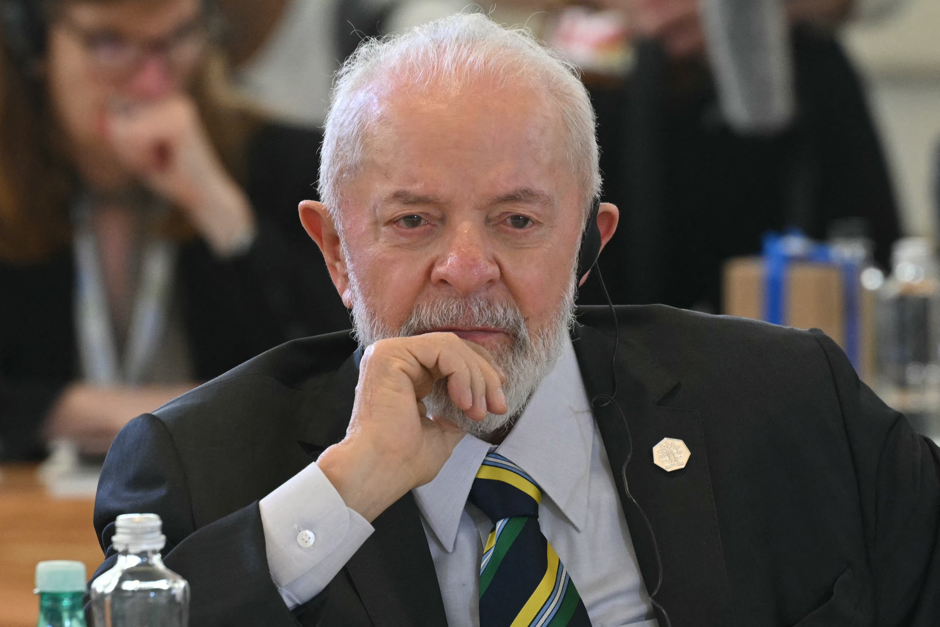 O presidente Lula, durante reunião do G7 em Bari, na Itália, em 14 de junho