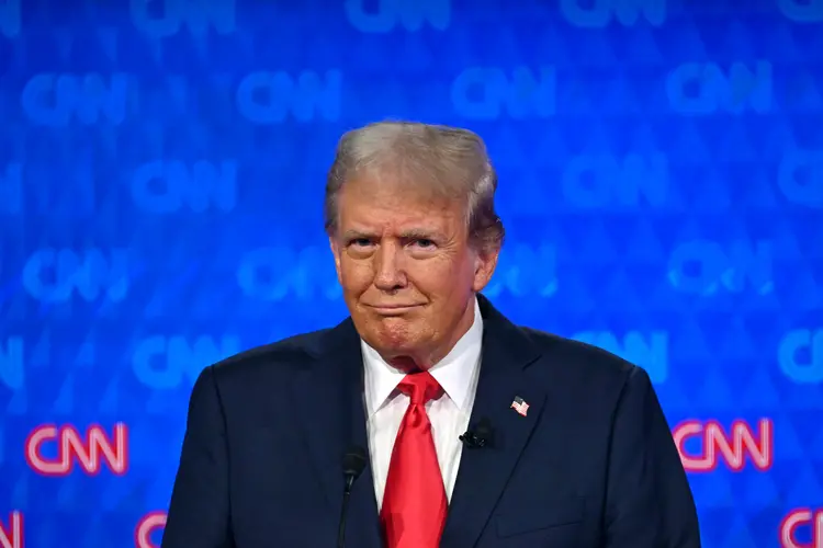 Donald Trump, presidente dos EUA, durante debate na CNN (Andrew Caballero-Reynolds/AFP)