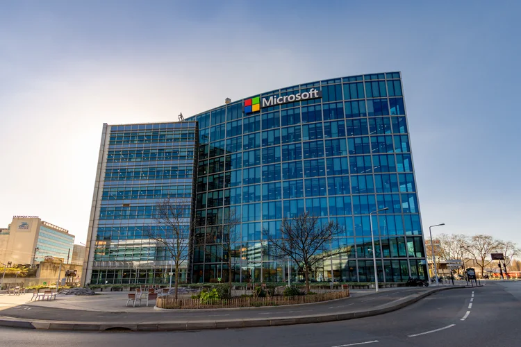 Issy-les-Moulineaux, France - February 6, 2023: Facade of the French headquarters of Microsoft, an American multinational company that develops, manufactures, licenses and markets computer software (Getty Images)