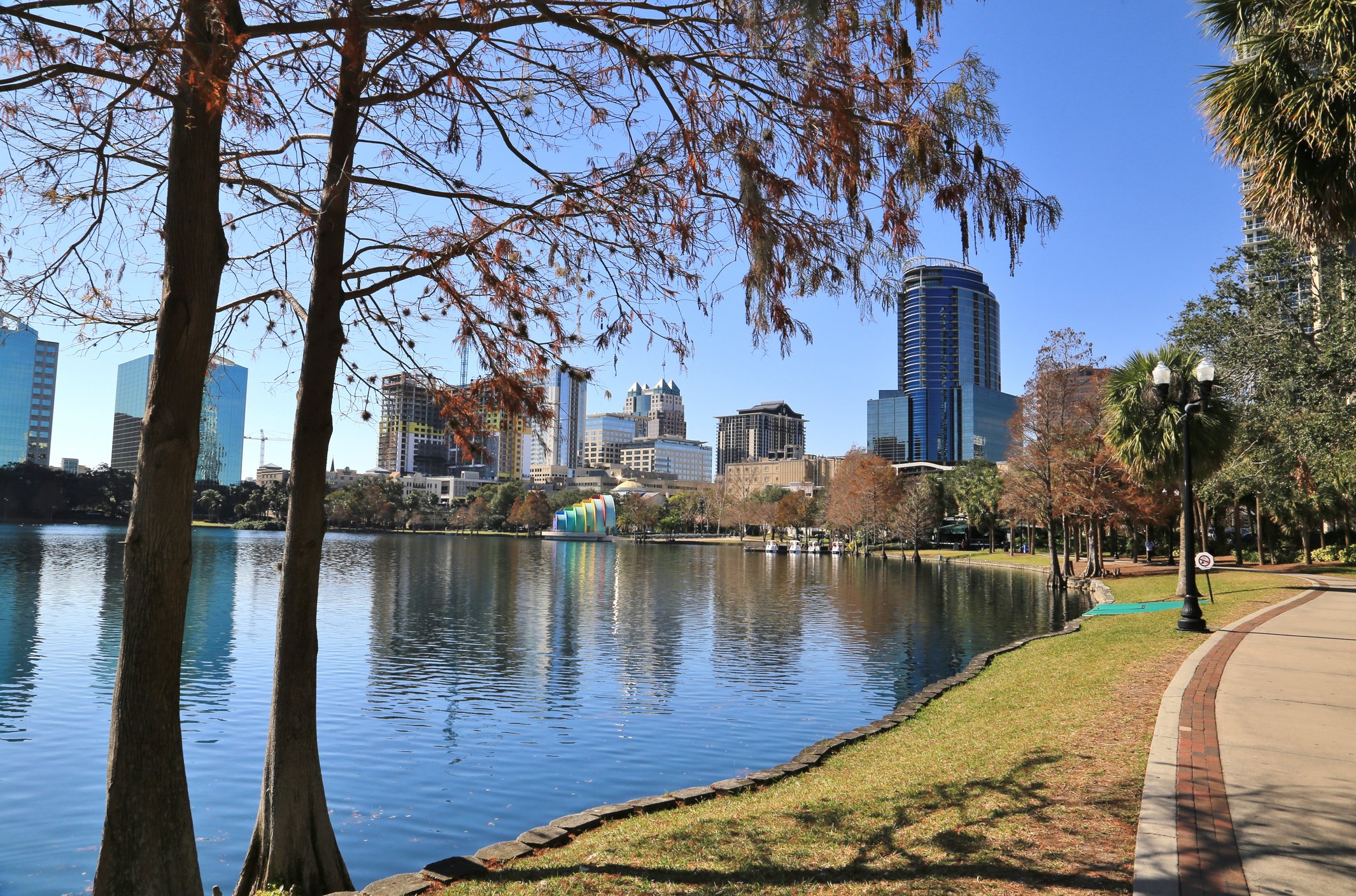 Orlando Downtown Skyline from Lake Eola Park