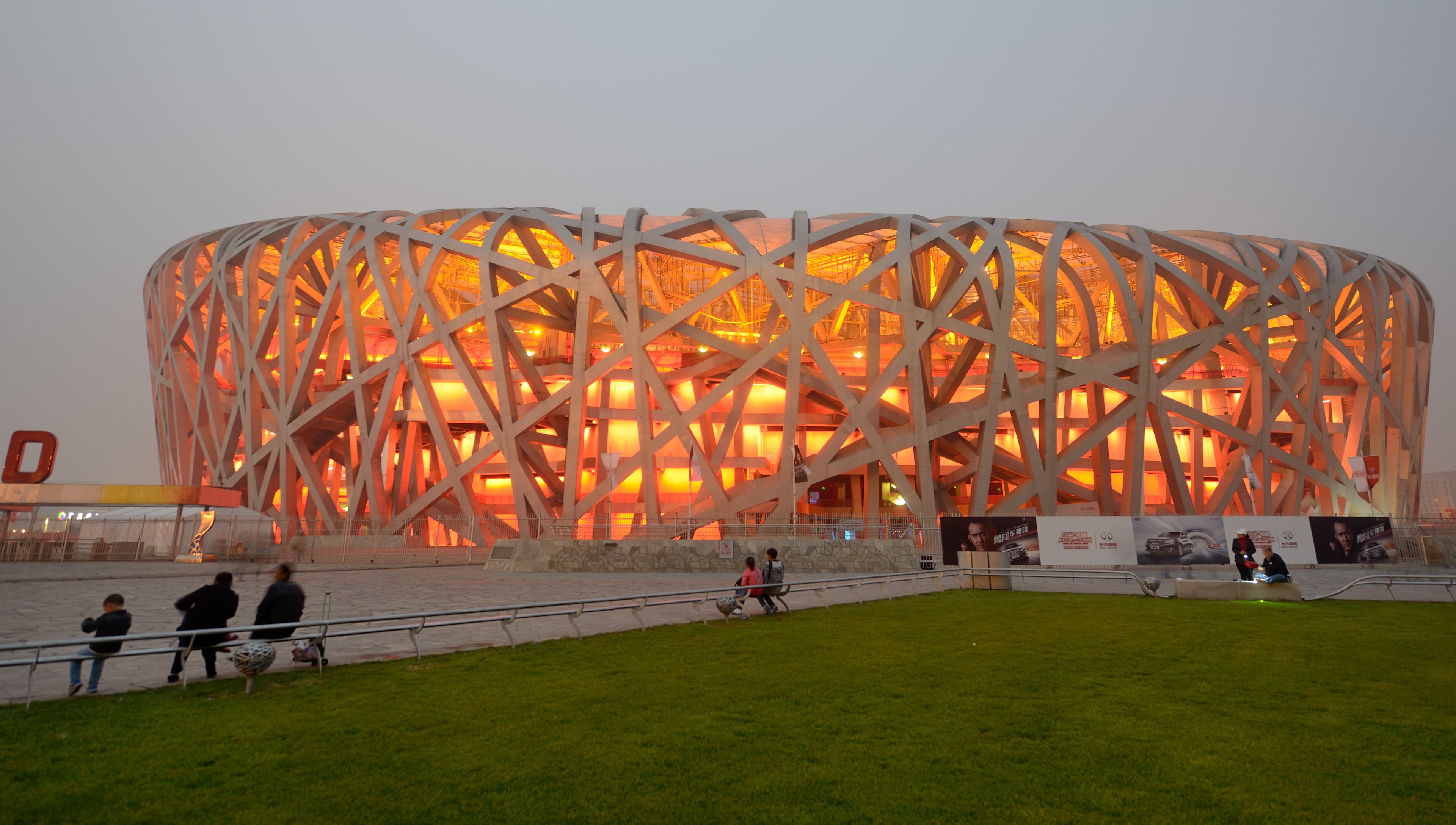 CHINA, BEIJING - OCTOBER 08 : The Beijing National Stadium, aka the Bird's Nest, was designed for use throughout the 2008 Summer Olympics and Paralympics in Beijing on October 08, 2016 in China. (Photo by Frédéric Soltan/Corbis via Getty Images)
