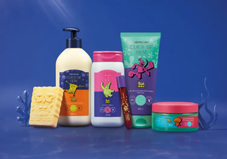 A colaboração conta com 14 itens, entre produtos para o corpo, banho, maquiagem e acessórios (Boticário/ Paramount/Divulgação)