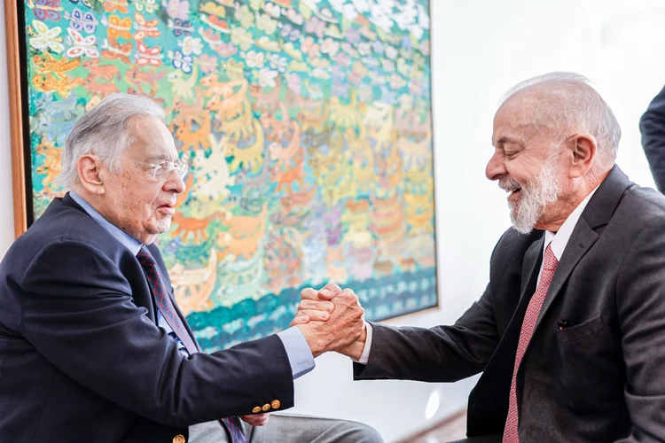 Lula e FH em encontro nesta segunda-feira. Registro da reunião foi divulgado pelo Planalto (Ricardo Stuckert / PR/Divulgação)