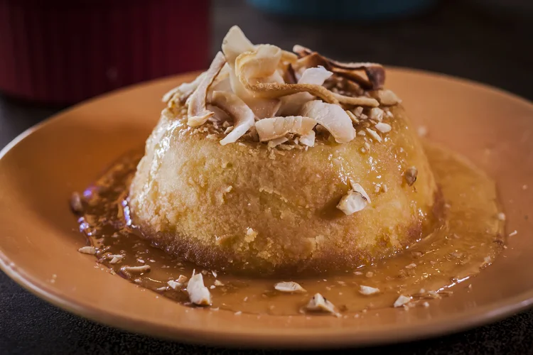 Pudim de tapioca: sobremesa do restaurante Macaxeira. (Divulgação/Divulgação)