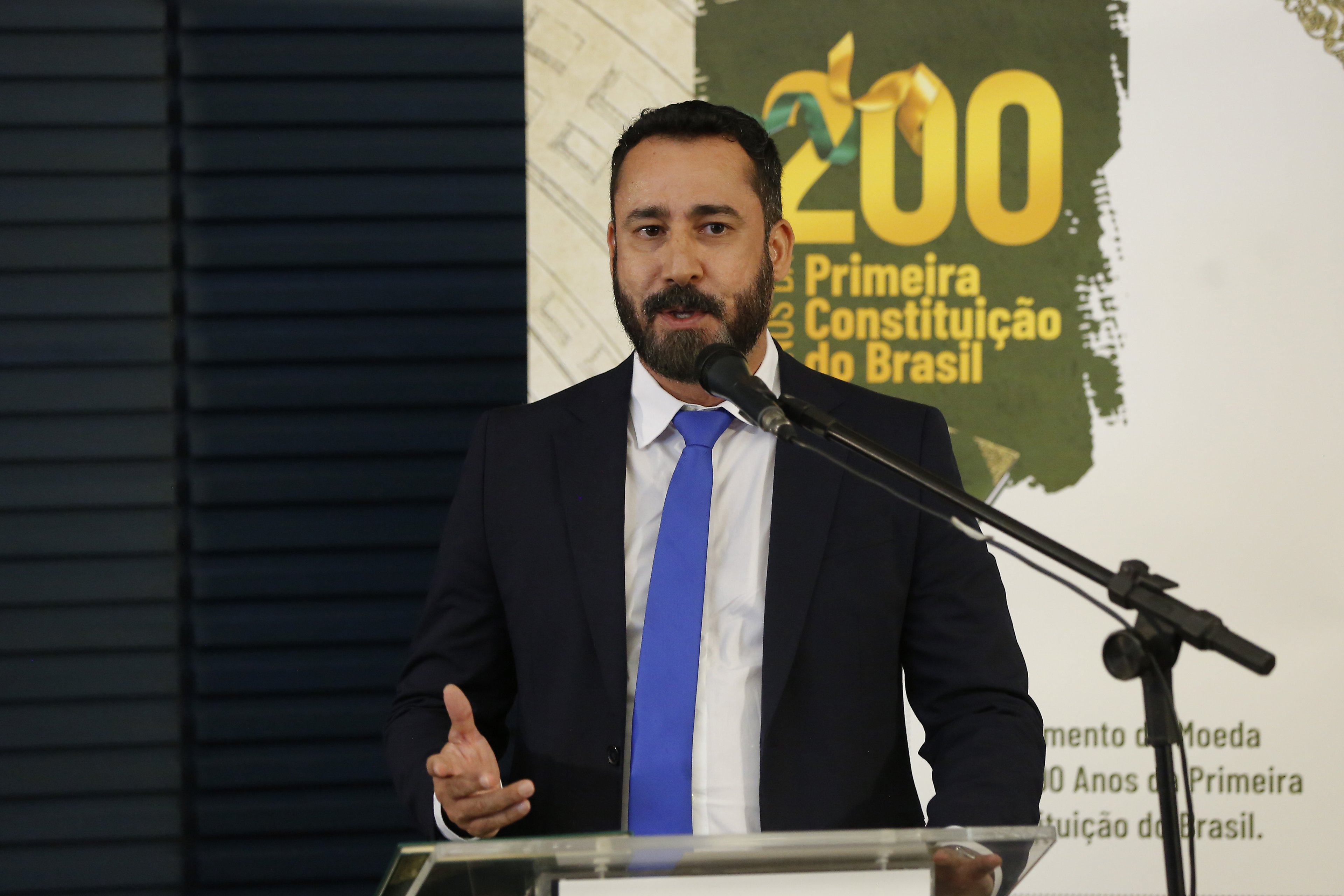 Brasília. 11/04/2024 - BC lança moeda comemorativa dos 200 anos da primeira Constituição do Brasil. Diretor de Administração do Banco Central do Brasil, Rodrigo Alves Teixeira.

Foto: RaphaeL Ribeiro/BCB