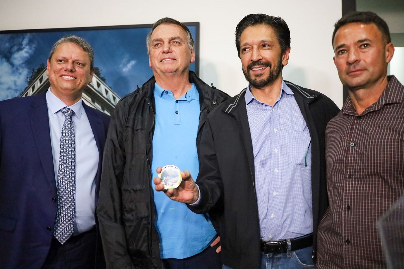 Ao lado de Bolsonaro, Tarcísio e provável vice, Nunes diz que chapa será anunciada na semana que vem