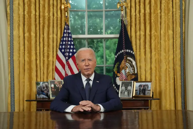 Joe Biden, presidente dos EUA, faz discurso do Salão Oval (Erin Schaff/AFP)