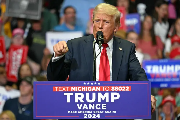 Donald Trump, durante comício em Grand Rapids, Michigan, em 20 de julho (Jim Watson/AFP)