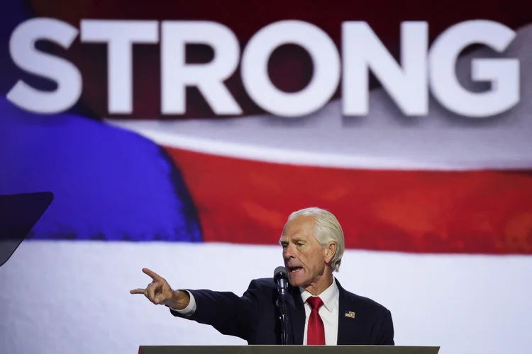 Peter Navarro, durante discurso na Convenção Republicana (Alex Wong/AFP)