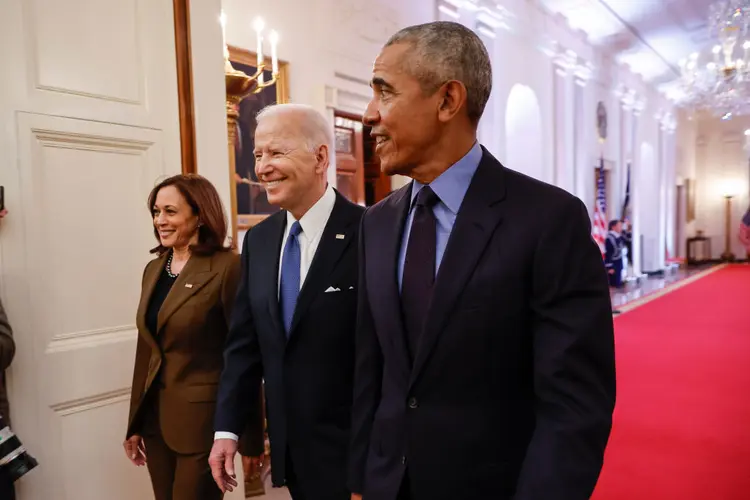 Barack e Michelle Obama oficializaram apoio à candidatura de Kamala Harris. (Chip Somodevilla/Getty Images)